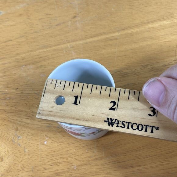 Vintage Demitasse Expresso Porcelain Tea Cup & Saucer Red Rose Pattern Gold Trim - Picture 13 of 14